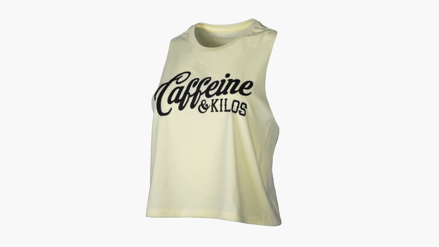 Caffeine Kilos Script Racerback Crop Tank Vanilla Black Rogue Fitness Canada